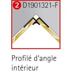 Profilé d'angle intérieur pour panneaux muraux Schulte DécoDesign, alu argenté
