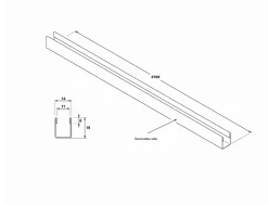 Profil de douche LM Ilcom en acier inoxydable Argent satiné - 11mm x 2440mm x 0,65 ep.