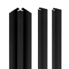 Profilé de fintion + 1 profilé d'angle intérieur H.255 x l.2,3 cm, aluminium, noir mat, Schulte Deco Design vendu par 2