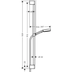 Pulsify Select S Set de douche 105 3 jets Relaxation avec barre C 90 cm chromé HANSGROHE 24170000