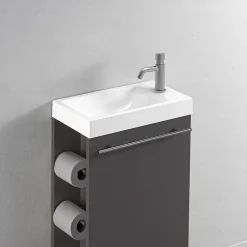 Push robinet lave mains chrome eau froide Essebagno Cilindro