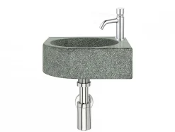 Push robinet lave mains chrome eau froide Essebagno Cilindro