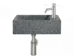Push robinet lave mains chrome eau froide Essebagno Cilindro