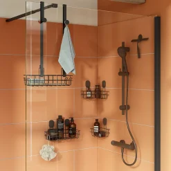 Raclette de douche + support noir Cavally GoodHome