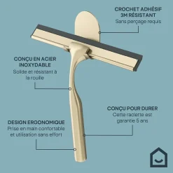 Raclette de douche + support or Cavally GoodHome