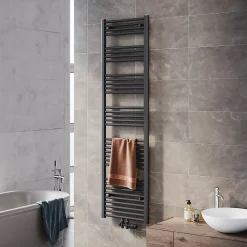 Radiateur à eau chaude SIRHONA Salle de bain Sèche-serviettes 1800x500x30mm - Vertical -Gris