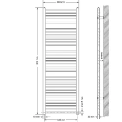 Radiateur avec Element Chauffant Electrique 1200W