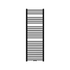 Radiateur de Salle de Bain Design Sahara, 500 x 1500 mm, Noir Mat, Forme Droit avec Connexion Central, sans Kit de Raccordement