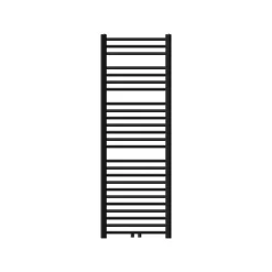 Radiateur de Salle de Bain Design Sahara, 500 x 1500 mm, Noir Mat, Forme Droit avec Connexion Central, sans Kit de Raccordement