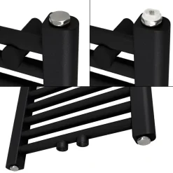 Radiateur de Salle de Bain Design Sahara, 300 x 1800 mm, Noir Mat, Forme Droit