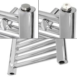 Radiateur de Salle de Bain Electrique, Chrome, Elément Chauffant 900W