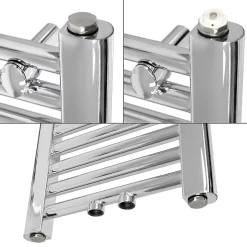 Radiateur Design Radiateur Sèche Serviette Porte Serviette Mural 300 x 1400 mm Chrom avec Raccordement Central