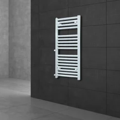 Radiateur Design Sahara - 600 x 1200 mm - Blanc - avec Raccord Latéral 500 mm - Sèche-Serviettes Rénovation pour Salle de Bain