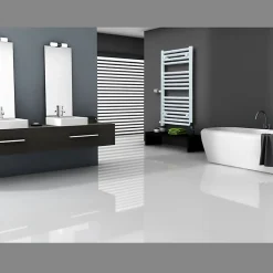 Radiateur Design Sahara - 600 x 1200 mm - Blanc - avec Raccord Latéral 500 mm - Sèche-Serviettes Rénovation pour Salle de Bain