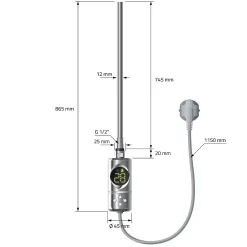 Radiateur Electrique Sahara 400x1200mm, Chrome