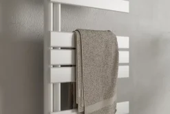Radiateur et sèche-serviettes design D16W, raccord gauche ou droite - blanc - 160x50cm, kit connexion blanc