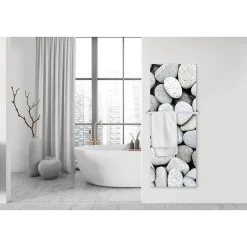 Radiateur électrique allure galets blancs 45x120 cm Fabriqué en France
