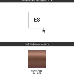 Radiateur électrique cuivre - (HxL) 1900x390mm - 800 Watt - 800 Watt - CAN1900-390E8PER