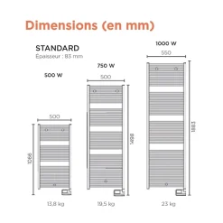 Radiateur sèche serviette électrique Thermor Corsaire 2 500W