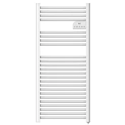Radiateur sèche serviettes électriques à inertie sèche barres rondes 750W thermostat programmable Cosyup Olen Blanc Garantie 3 ans