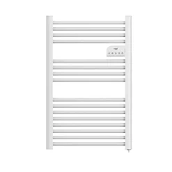 Radiateur sèche serviettes électriques à inertie sèche barres rondes 500W thermostat programmable Cosyup Olen Blanc Garantie 3 ans