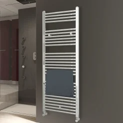 Radiateur sèche-serviettes circuit de chauffage 150 cm x 50 cm finition chrome poli en acier Kibath