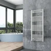 Radiateur sèche-serviettes 120x50cm design de salle de bain en laiton - Blanc - R18W - Sans porte-serviette ni kit de connexion