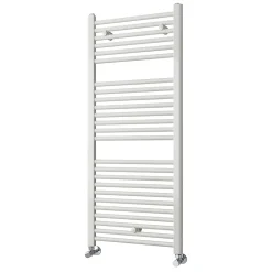 Radiateur sèche-serviettes circuit de chauffage 120 cm x 50 cm finition BLANC brillant en acier Kibath