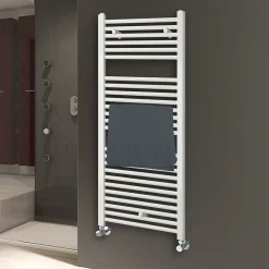 Radiateur sèche-serviettes circuit de chauffage 120 cm x 50 cm finition BLANC brillant en acier Kibath