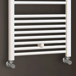 Radiateur sèche-serviettes circuit de chauffage 120 cm x 50 cm finition BLANC brillant en acier Kibath