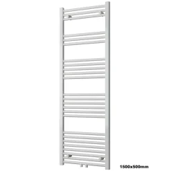 Radiateur sèche-serviettes 150x50cm design salle de bain en laiton, Blanc, R18W, Sans porte-serviette, avec kit connexion blanc