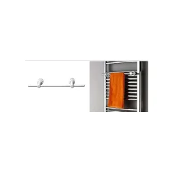 Radiateur sèche-serviettes 120x60cm design salle de bain en laiton, Blanc, R18W, Avec Porte-serviette droit, Sans kit de connexion