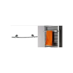 Radiateur sèche-serviettes design 180x50cm acier inox - Chrome - R20C - Avec porte-serviette, Sans kit connexion