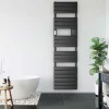 Radiateur sèche-serviettes connecté Adelis étroit avec soufflerie 1500W Graphite - ATLANTIC - 861944