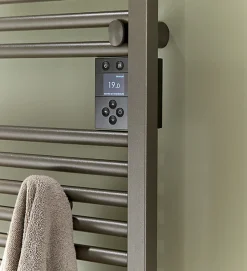 Radiateur sèche-serviettes connecté Doris avec soufflerie étroit 1500W Anthracite - ATLANTIC - 851288