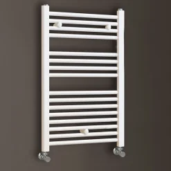 Radiateur sèche-serviettes circuit de chauffage 80 cm x 50 cm finition BLANC brillant en acier Kibath