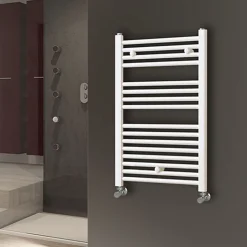 Radiateur sèche-serviettes circuit de chauffage 80 cm x 50 cm finition BLANC brillant en acier Kibath