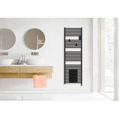 Radiateur sèche-serviettes électrique Riva 5 - Avec soufflerie - 500W+1000W - Dimensions: 1098 x 500 x 134 mm