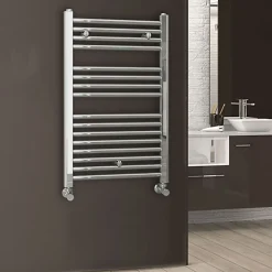 Radiateur sèche-serviettes circuit de chauffage 80 cm x 50 cm finition chrome poli en acier Kibath