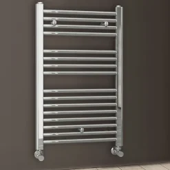 Radiateur sèche-serviettes circuit de chauffage 80 cm x 50 cm finition chrome poli en acier Kibath