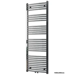 Radiateur sèche-serviettes design 150x50cm acier inox - Chrome - R20C - Avec porte-serviette + kit connexion chromé