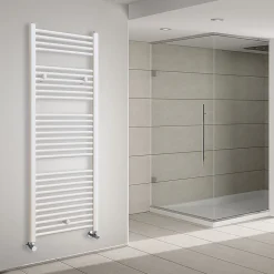 Radiateur sèche-serviettes circuit de chauffage 150 cm x 50 cm finition BLANC brillant en acier Kibath
