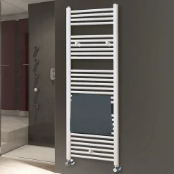 Radiateur sèche-serviettes circuit de chauffage 150 cm x 50 cm finition BLANC brillant en acier Kibath