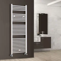 Radiateur sèche-serviettes circuit de chauffage 150 cm x 50 cm finition BLANC brillant en acier Kibath