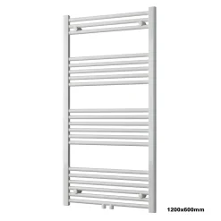 Radiateur sèche-serviettes 120x60cm design de salle de bain en laiton - Blanc - R18W - Sans porte-serviette ni kit de connexion