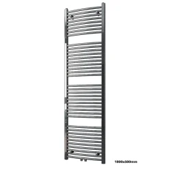 Radiateur sèche-serviettes design 180x50cm acier inox - Chrome - R20C - Sans porte-serviette, Avec kit connexion chromé