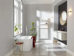 Radiateur sèche-serviettes Thermor ALLURE 3 Classique - Sèche-serviettes Allure 3 mat à droite avec soufflerie 1750W blanc satin