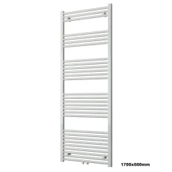 Radiateur sèche-serviettes 170x60cm design de salle de bain en laiton - Blanc - R18W - Sans porte-serviette ni kit de connexion