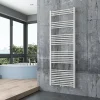 Radiateur sèche-serviettes 170x60cm design salle de bain en laiton, Blanc, R18W, Avex Porte-serviette droit, Sans kit de connexion