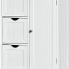 Rangement Salle de Bain 3 Tiroirs 1 Armoire Placard Porte Magnétique Anti Basculement étagère Réglable